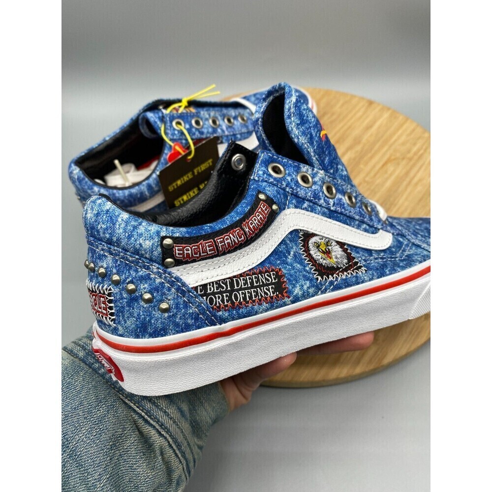 Vans Shoes Mens 7.5 Womens 9 Blue 90s Cobra Karate Canvas Denim Skate Sneakers - Picture 12 of 15